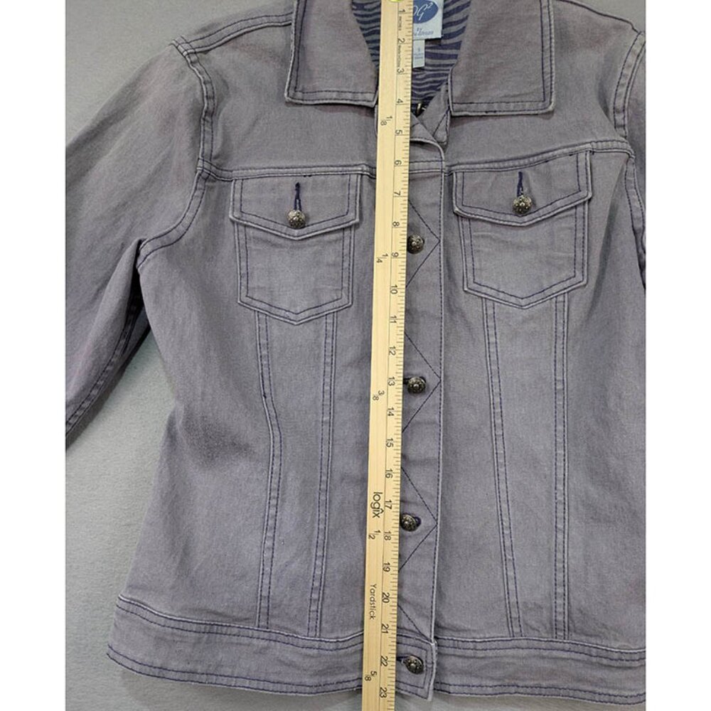 DG2 Diane Gilman Denim Jacket Womens S Purple Trucker Streetwear Grunge Bling‎ - Picture 7 of 11